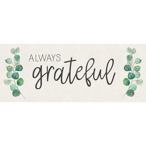 Always Grateful Gold Ornate Wood Framed Art Print with Double Matting by Tava Studios