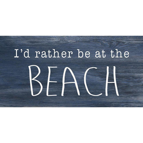 Rather be at the Beach Black Modern Wood Framed Art Print by CAD Designs