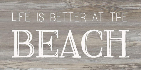 Better at the Beach Black Ornate Wood Framed Art Print with Double Matting by CAD Designs