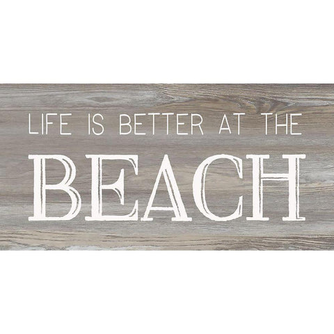 Better at the Beach Black Modern Wood Framed Art Print by CAD Designs