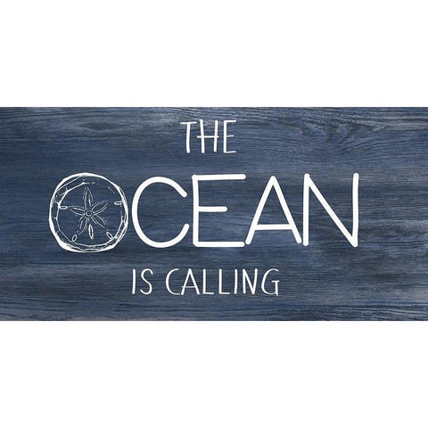 Ocean Calling White Modern Wood Framed Art Print by CAD Designs