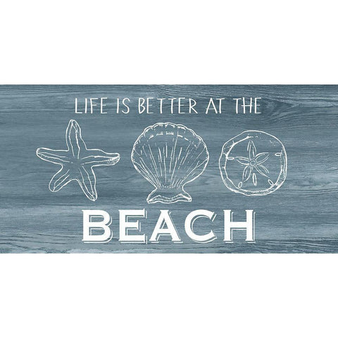 Life is Better Black Modern Wood Framed Art Print by CAD Designs