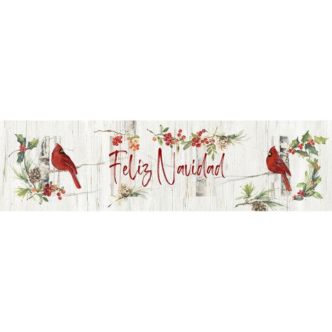 Feliz Navidad White Modern Wood Framed Art Print by Swatland, Sally