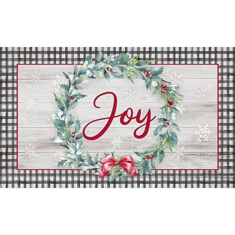 Joy Wreath White Modern Wood Framed Art Print by Knutsen, Conrad