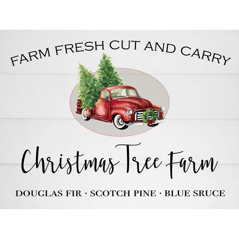 Christmas Tree Farm White Modern Wood Framed Art Print by Robinson, Carol