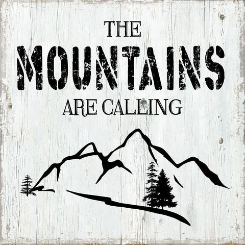 Mountains are Calling Black Ornate Wood Framed Art Print with Double Matting by CAD Designs