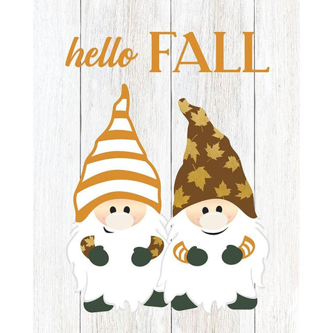 Harvest Gnomes Gold Ornate Wood Framed Art Print with Double Matting by CAD Designs