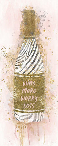 Wine More White Modern Wood Framed Art Print with Double Matting by Carpentieri, Natalie