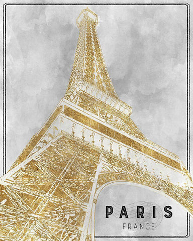 Shimmering Eiffel White Modern Wood Framed Art Print with Double Matting by Carpentieri, Natalie