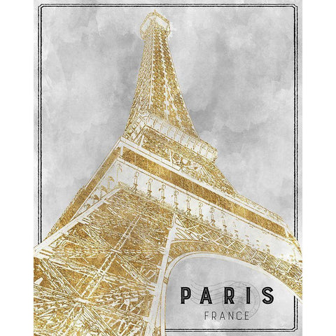 Shimmering Eiffel Black Modern Wood Framed Art Print with Double Matting by Carpentieri, Natalie