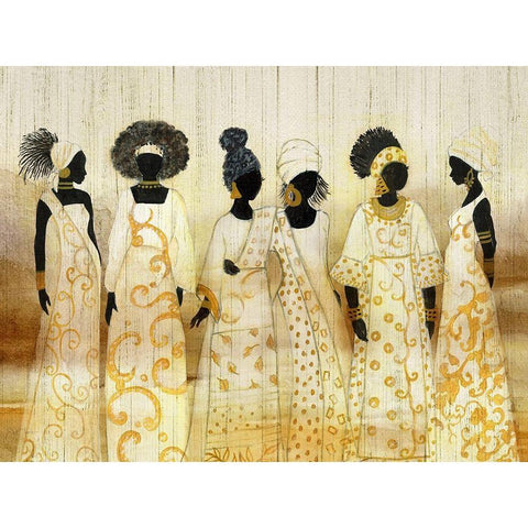 Six Queens Black Modern Wood Framed Art Print by Tava Studios