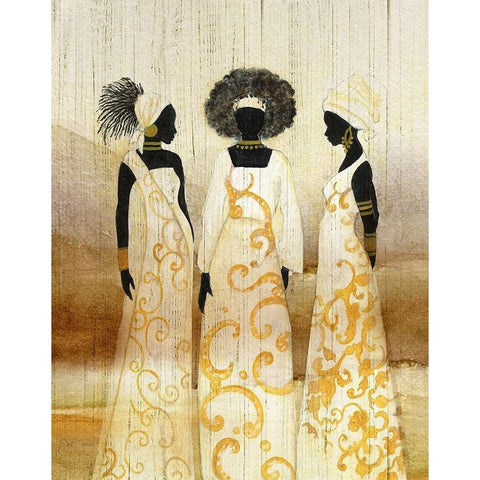 Sisterhood Gold Ornate Wood Framed Art Print with Double Matting by Tava Studios