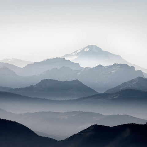 Mountain Cascade White Modern Wood Framed Art Print by Delimont, Danita
