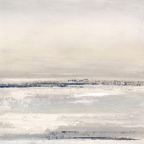 Distant Fog II White Modern Wood Framed Art Print with Double Matting by Tava Studios