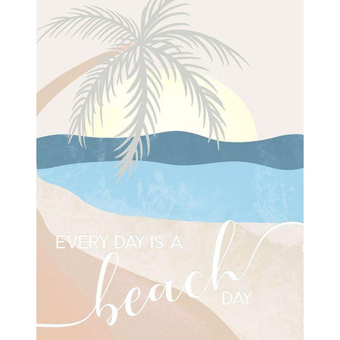 Beach Day Gold Ornate Wood Framed Art Print with Double Matting by Santiago, Daniela