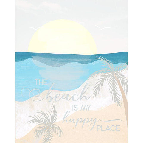 Happy Place Gold Ornate Wood Framed Art Print with Double Matting by Santiago, Daniela