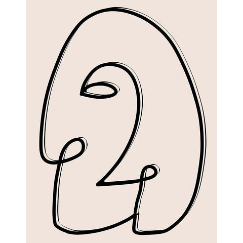 Face It II Black Modern Wood Framed Art Print by Santiago, Daniela