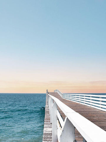 Day at the Pier White Modern Wood Framed Art Print with Double Matting by Carpentieri, Natalie