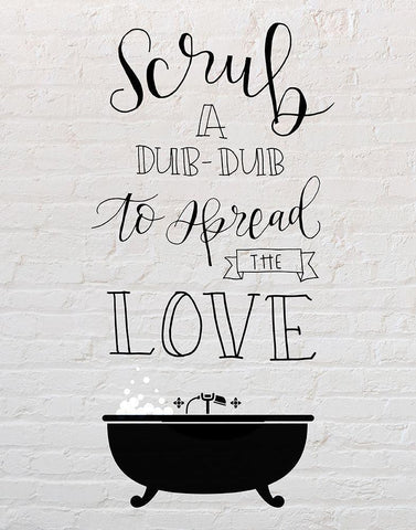 Scrub the Love Black Ornate Wood Framed Art Print with Double Matting by Murray, Amanda