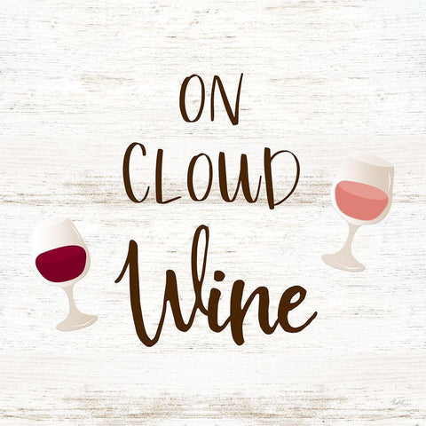 On Cloud Wine White Modern Wood Framed Art Print with Double Matting by Carpentieri, Natalie