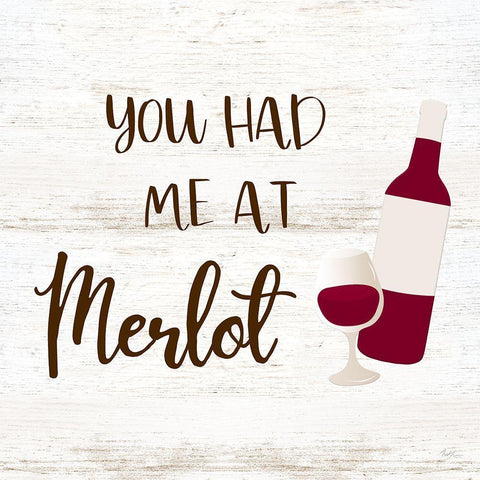 Had me at Merlot Black Ornate Wood Framed Art Print with Double Matting by Carpentieri, Natalie