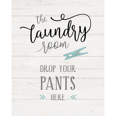 Drop Your Pants White Modern Wood Framed Art Print by Carpentieri, Natalie