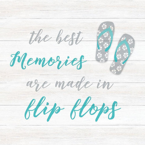 Flip Flop Memories Gold Ornate Wood Framed Art Print with Double Matting by CAD Designs