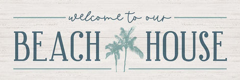 Our Beach White Modern Wood Framed Art Print with Double Matting by Carpentieri, Natalie