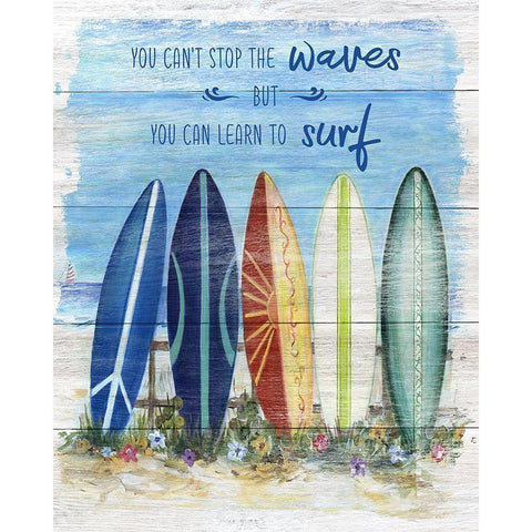 Learn to Surf Black Modern Wood Framed Art Print with Double Matting by Dunlap, Marilyn