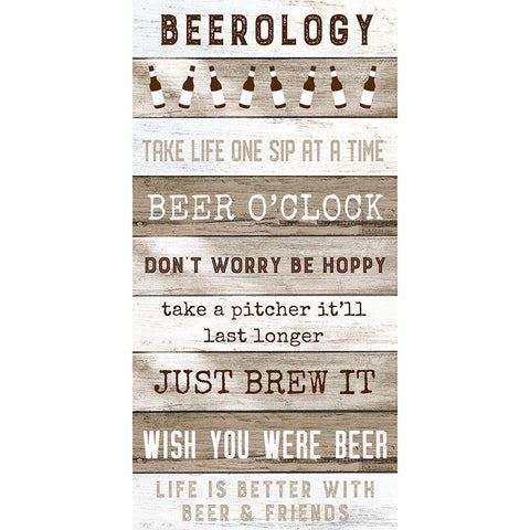 Beerology White Modern Wood Framed Art Print by Carpentieri, Natalie