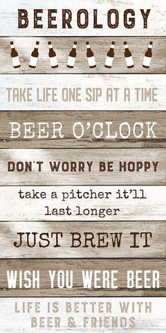 Beerology White Modern Wood Framed Art Print with Double Matting by Carpentieri, Natalie