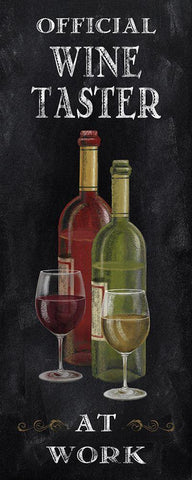 Wine Taster at Work White Modern Wood Framed Art Print with Double Matting by Knutsen, Conrad