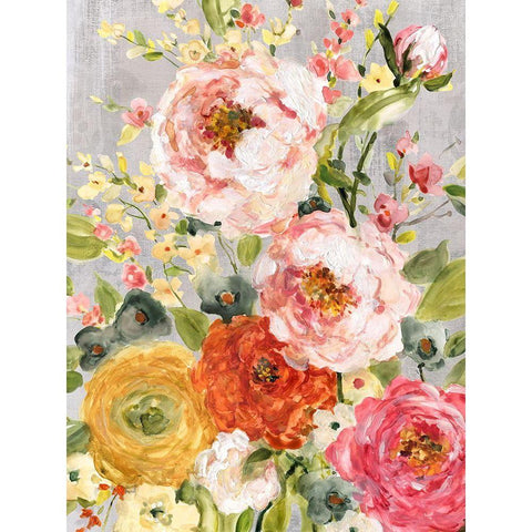 Damask Garden Black Modern Wood Framed Art Print with Double Matting by Robinson, Carol