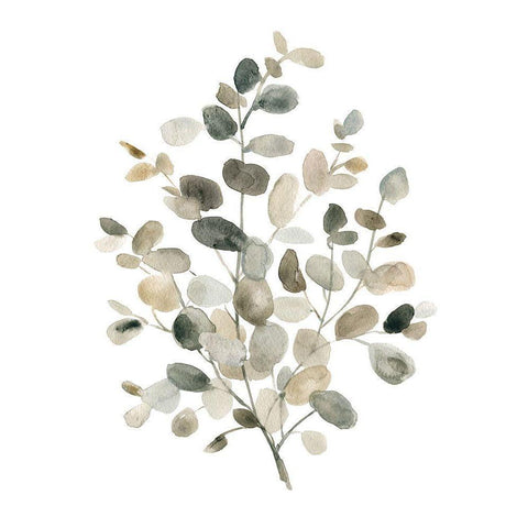 Neutral Eucalyptus I White Modern Wood Framed Art Print by Robinson, Carol