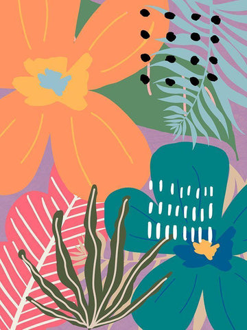 Paradise Pop II Black Ornate Wood Framed Art Print with Double Matting by Santiago, Daniela