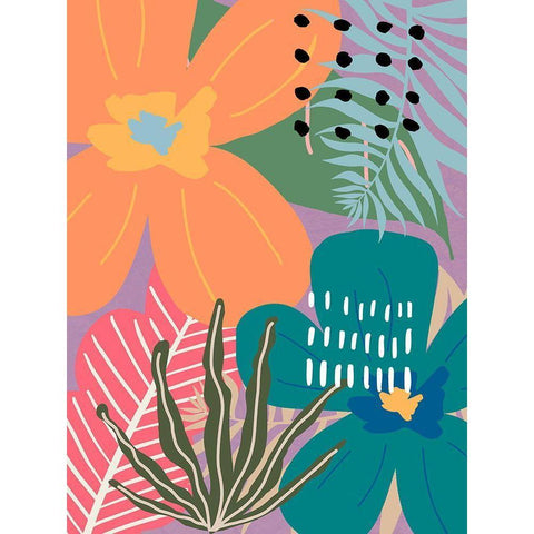 Paradise Pop II Gold Ornate Wood Framed Art Print with Double Matting by Santiago, Daniela