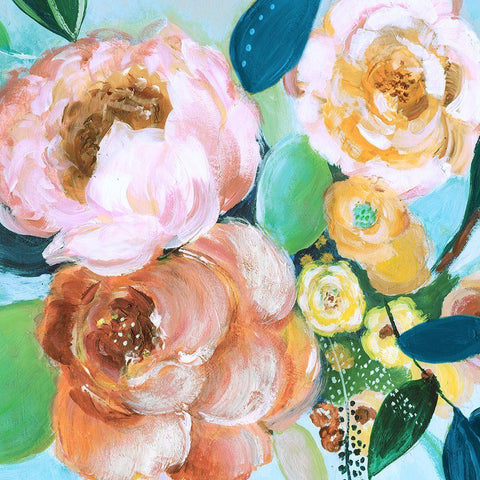 Happy Garden I Black Modern Wood Framed Art Print by Tava Studios