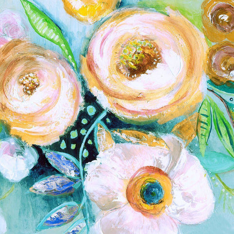 Happy Garden II Gold Ornate Wood Framed Art Print with Double Matting by Tava Studios