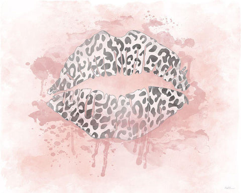 Cheetah Kisses White Modern Wood Framed Art Print with Double Matting by Carpentieri, Natalie