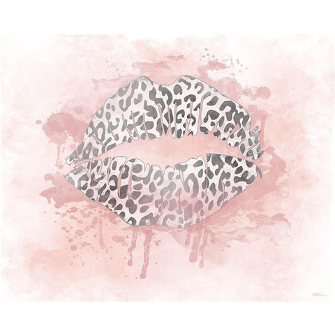 Cheetah Kisses White Modern Wood Framed Art Print by Carpentieri, Natalie