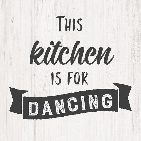 Dancing Kitchen Black Modern Wood Framed Art Print by CAD Designs