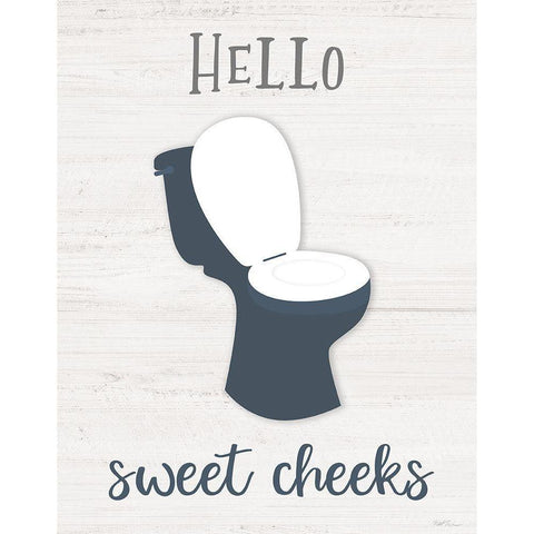 Hello Sweet Cheeks White Modern Wood Framed Art Print by Carpentieri, Natalie