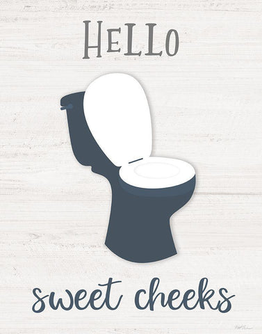 Hello Sweet Cheeks Black Ornate Wood Framed Art Print with Double Matting by Carpentieri, Natalie