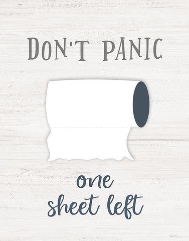 Dont Panic White Modern Wood Framed Art Print with Double Matting by Carpentieri, Natalie
