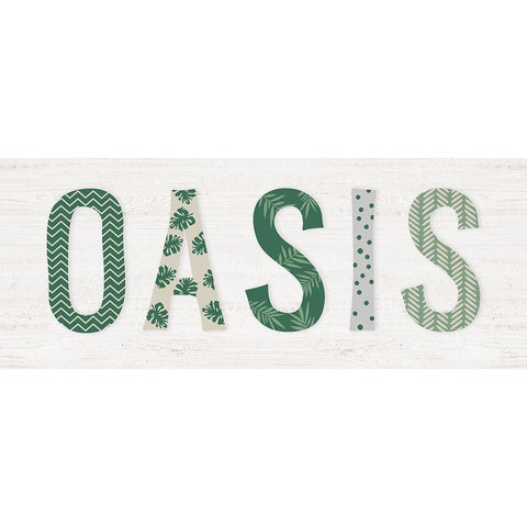 Oasis Cabana Black Modern Wood Framed Art Print with Double Matting by Carpentieri, Natalie