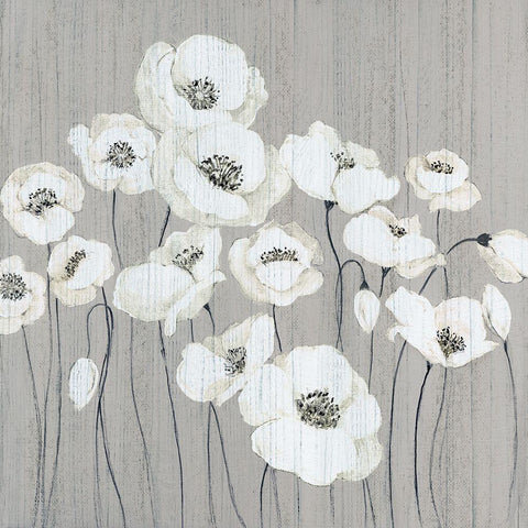 Cottage Whites White Modern Wood Framed Art Print with Double Matting by Tava Studios