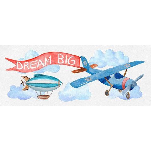 Dream Big Black Modern Wood Framed Art Print with Double Matting by Knutsen, Conrad