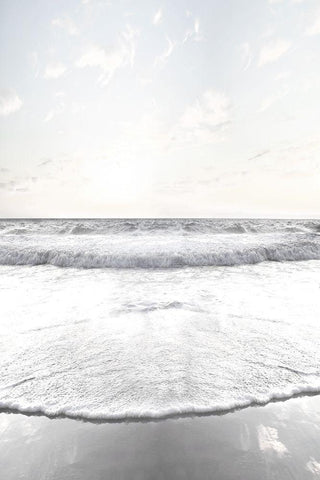 Serene Shore White Modern Wood Framed Art Print with Double Matting by Carpentieri, Natalie