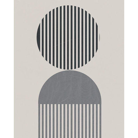 Vertical Stripes I Black Modern Wood Framed Art Print with Double Matting by Santiago, Daniela