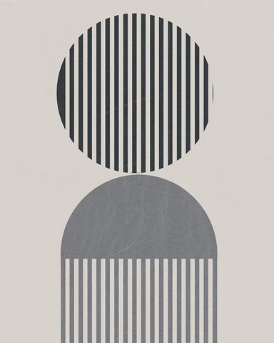 Vertical Stripes I Black Ornate Wood Framed Art Print with Double Matting by Santiago, Daniela
